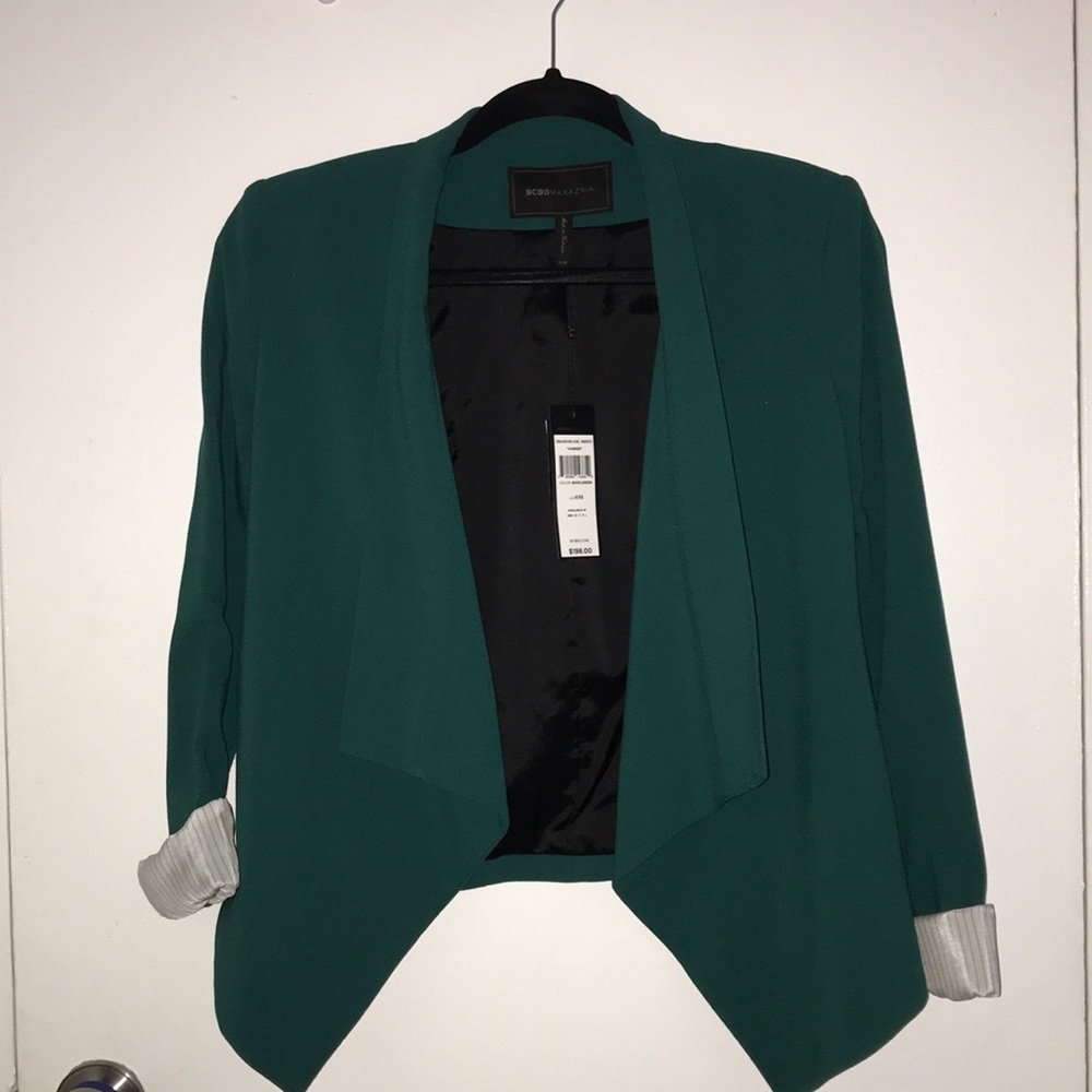 BCBG MAXAZRIA Relaxed Jacket Blazer Jewel Green